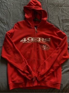 San Francisco 49ers Red Zip-Up Hoodie